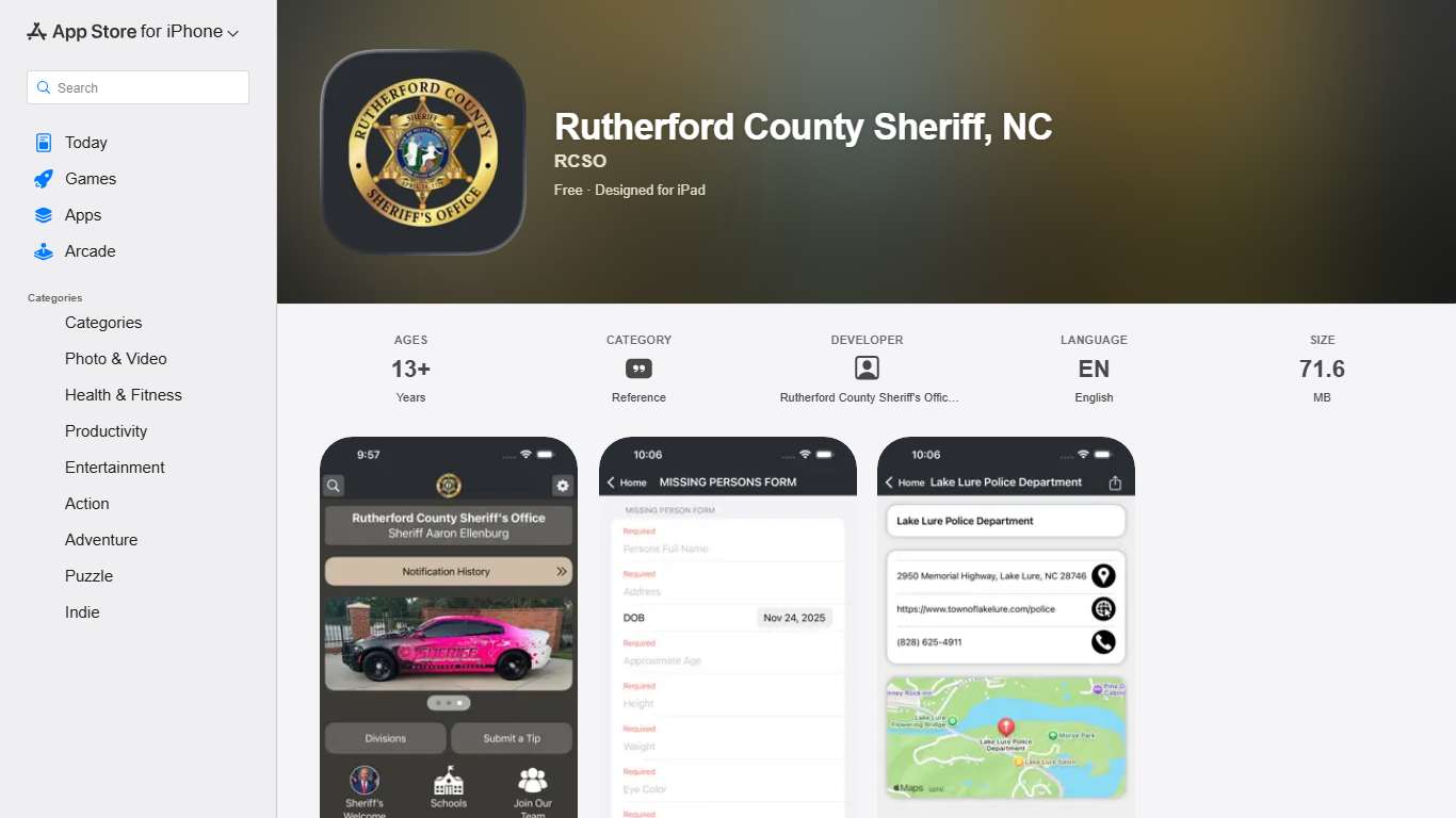 ‎Rutherford County Sheriff, NC App - App Store