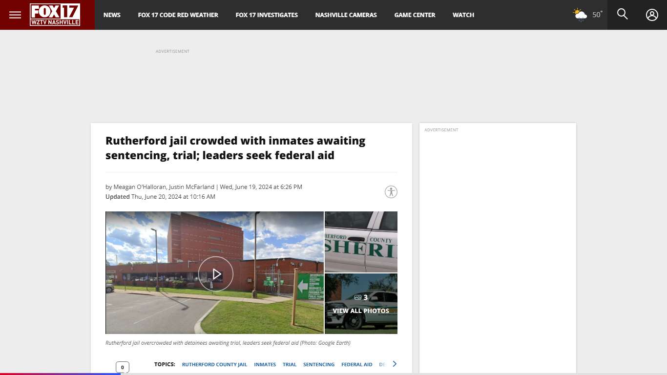 Rutherford jail crowded with inmates awaiting sentencing, trial; leaders seek federal aid